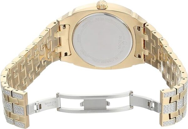 Bulova Men's Crystal Phantom 3-Hand Date Quartz Cushion Shaped Case Watch, Pave Crystal Dial, 40mm - Image 2