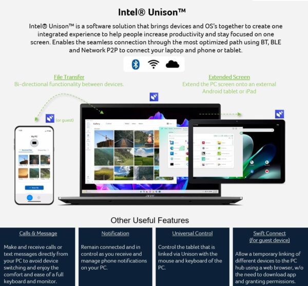 Acer Swift X 14 Laptop | 14.5" OLED 2880 x 1800 120Hz Calman Verified | Unlock AI Experiences | Intel Core Ultra 7 Processor 155H | NVIDIA GeForce RTX 4060 | 16GB LPDDR5X | 1TB SSD | SFX14-72G-77NJ - Image 2