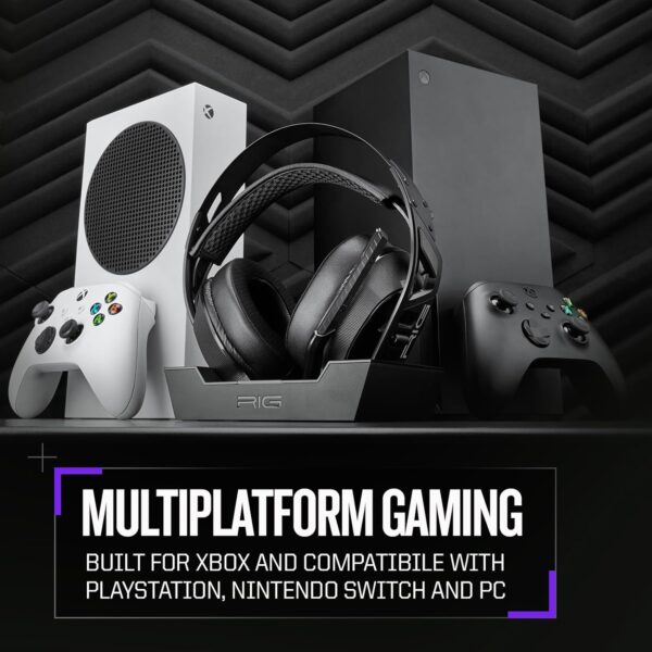 RIG 900 MAX HX Universal Dual Wireless Gaming Headset 2.4GHz/Bluetooth for Xbox, PlayStation, Nintendo Switch, PC, Android, iPhone - Charging Base - 60 Hours Battery - Dolby Atmos 3D Audio - Image 8
