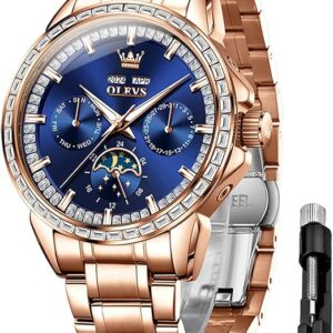 OLEVS Automatic Watches for Men Self Winding Tourbillon 43MM Large Dial Skeleton Mechanical Stainless Steel Waterproof Luminous Dress Watch