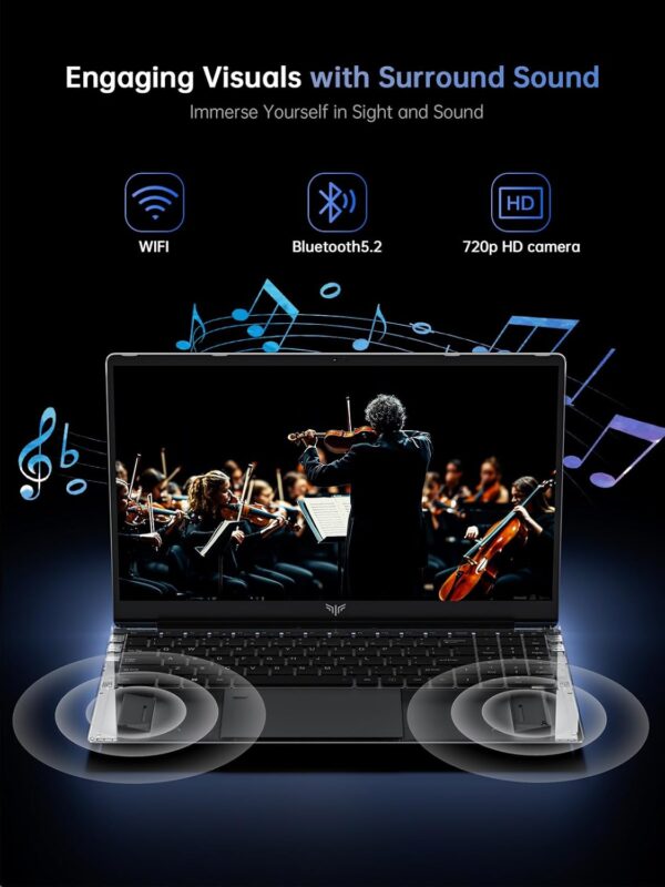 Laptop, Laptop Computer with Intel N97 Processor(Up to 3.6GHz), 16GB DDR4 512GB SSD Windows 11 Laptop for Home Business and Student, 1080P, USB3.2,Long Battery Life - Image 4