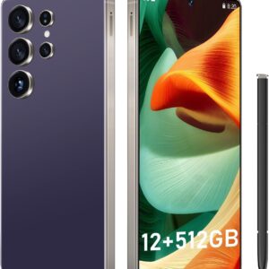 25 Ultra: 6.99" FHD+ Android 14 Smartphone | 12GB+512GB | 108MP+68MP Camera | 7000mAh Battery | Built-in Stylus Pen | Blazing Fast Performance (Purple)