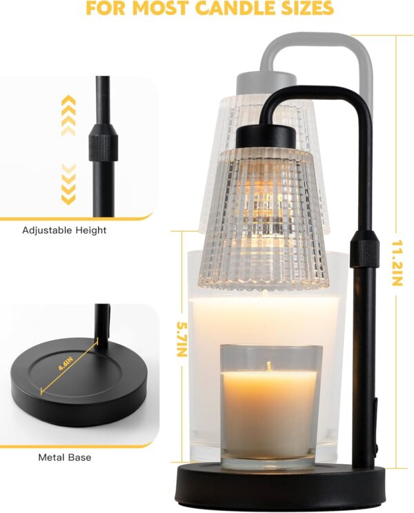 Candle Warmer Lamp with Timer Dimmable, Birthday Gifts for Women Mom, House Warming Gifts New Home Decor, Wax Melt Warmer for Jar Candles with 2 Bulbs - Image 9