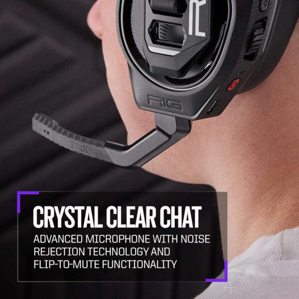 RIG 900 MAX HX Universal Dual Wireless Gaming Headset 2.4GHz/Bluetooth for Xbox, PlayStation, Nintendo Switch, PC, Android, iPhone - Charging Base - 60 Hours Battery - Dolby Atmos 3D Audio - Image 4