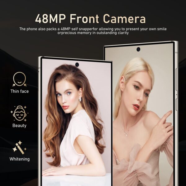 I24 Ultra 5G Unlocked Phones, Built in Pen, Smartphone Battery 6800mAh 6.8" HD Screen Unlocked Cell Phone, 12+512GB Android13 with 128G Memory Card, Face ID/Fingerprint Lock/GPS (Gray) - Image 3