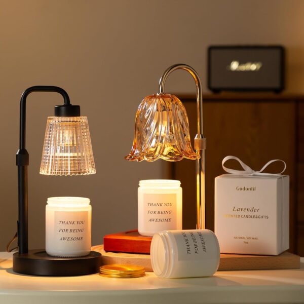 Candle Warmer Lamp with Timer Dimmable, Birthday Gifts for Women Mom, House Warming Gifts New Home Decor, Wax Melt Warmer for Jar Candles with 2 Bulbs - Image 5