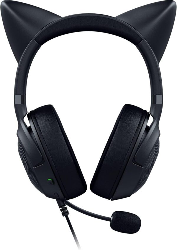 Razer Kraken Kitty V2 USB Wired Headset: Chroma RGB Kitty Ears - Stream Reactive Lighting - HyperClear Cardioid Mic - 40 mm Drivers - 7.1 Surround Sound - Comfortable Ear Cushions - Black - Image 4