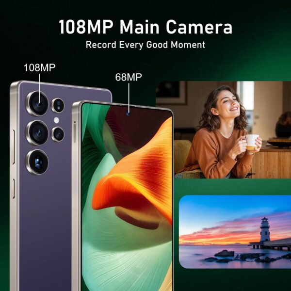 I25 Ultra: 6.99" FHD+ Android 14 Smartphone | 12GB+512GB | 108MP+68MP Camera | 7000mAh Battery | Built-in Stylus Pen | Blazing Fast Performance (Purple) - Image 5