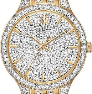 Bulova Crystal Pave 3-Hand Quartz Slim Case Watch