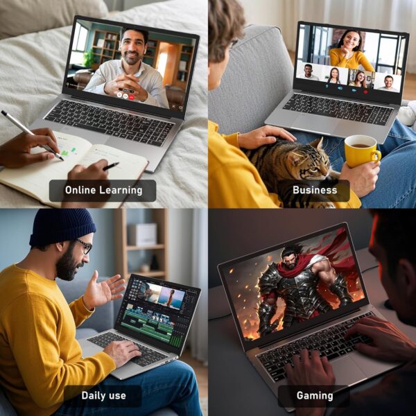 2025 Gaming Laptop 16 Inch Laptop Computer with Ryzen 7 5825U Processor, 32GB DDR4, 1T SSD, FHD Display 1920*1080P, Win 11 PRO, WiFi 6, Backlit Keyboard, HDMI, for Student, Office, Business - Image 2