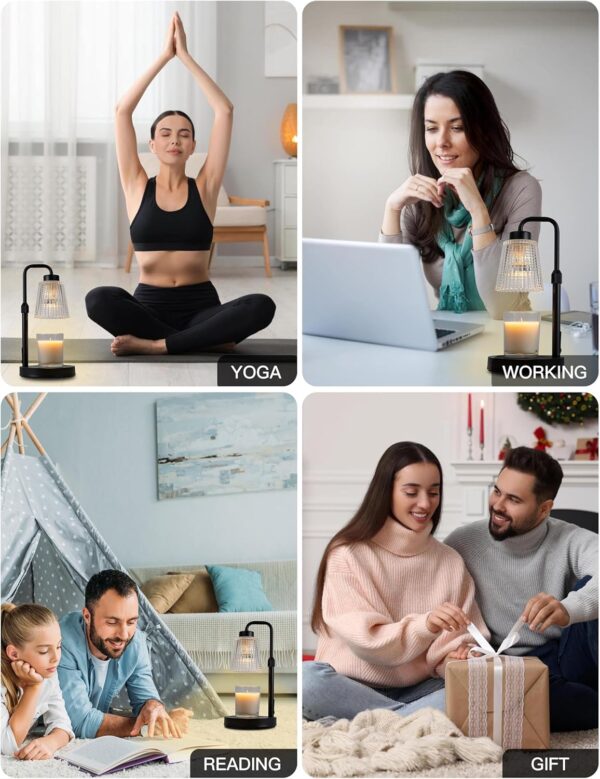 Candle Warmer Lamp with Timer Dimmable, Birthday Gifts for Women Mom, House Warming Gifts New Home Decor, Wax Melt Warmer for Jar Candles with 2 Bulbs - Image 3