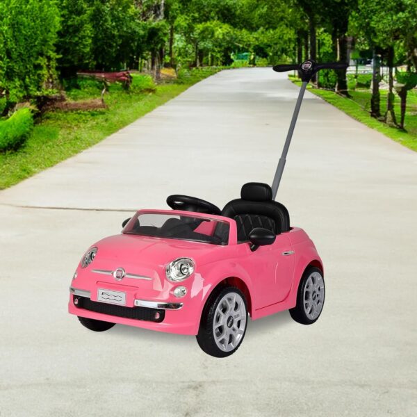 Best Ride On Cars Fiat 500 Push Car, Pink, Large - Image 3