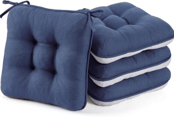 BETU Chair Cushions for Dining Chairs Set of 4,3.5" Thick Kitchen Table Chair Pads with Ties,Non Slip Backing and Covers, Seat Cushion for Dining Room,Bar,Patio Chairs,16"X16"X3.5",Navy Blue - Image 10