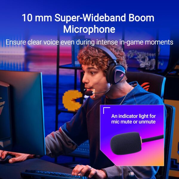 ASUS ROG Delta II Wireless Gaming Headset (BT, ROG SpeedNova 2.4GHz, 3.5mm, 50mm Titanium-Plated Drivers, 10mm Super-Wideband Mic, 110HR Battery, DualFlow Audio, for PC, Switch, PS5, Xbox)- Black - Image 5