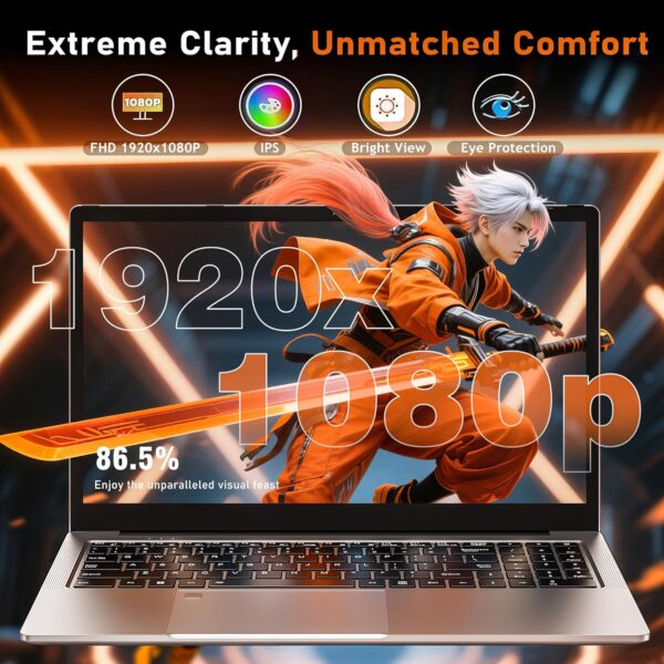 2025 Gaming Laptop 16 Inch Laptop Computer with Ryzen 7 5825U Processor, 32GB DDR4, 1T SSD, FHD Display 1920*1080P, Win 11 PRO, WiFi 6, Backlit Keyboard, HDMI, for Student, Office, Business - Image 5