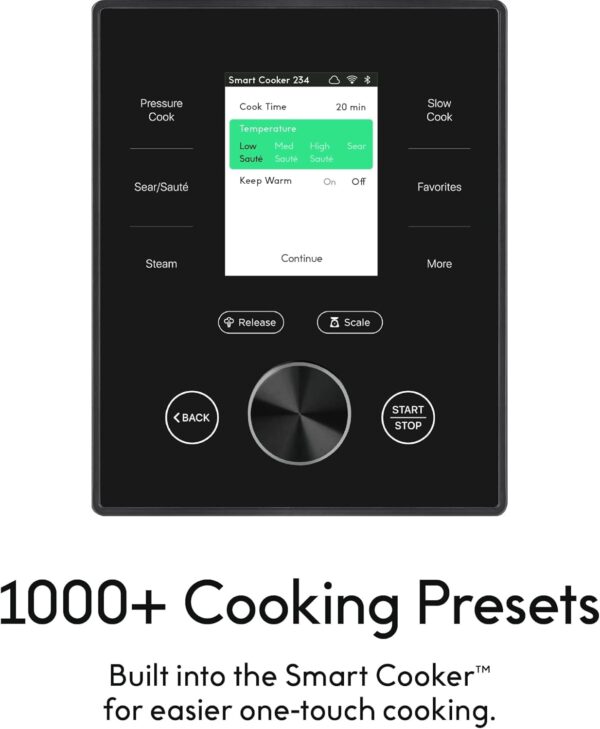 CHEF iQ Smart Pressure Cooker with WiFi and Built-in Scale - Easy-to-Use 10-in-1 Multicooker with 500+ Guided Recipes - Rice Cooker, Slow Cooker, Instant Meals for Foodies - 6 Quart - Family Size - Image 7