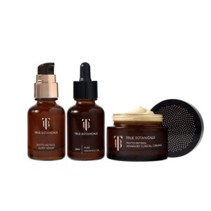 True Botanicals Clear Skin Essentials Set | Anti Aging | Reduce Fine Lines & Wrinkles | Contains Phyto Retinol Sleep Serum, Clear Pure Radiance Oil, Phyto Retinol Advanced Clinical Cream
