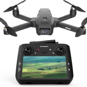 GPS Drone with Camera 4.5" LCD Screen Remote Control, FPV Drones with Professional with Auto Return Follow Me for Adult Beginner, GPS Brushless Drone Long Range Circle Fly,Carrying Case,32G SD Card