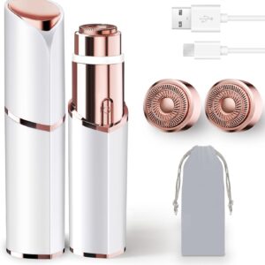 Facial Hair Removal for Women, Portable Lady Shaver, Rechargeable Painless Hair Remover for Face, Upper Lips, Chin, Peach Fuzz