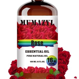 Rose Essential Oil, Rose Oil 16 Fl Oz 480ML for Diffuser Humidifier Yoga Cleaning DIY Candle Soap Making Essential Oils