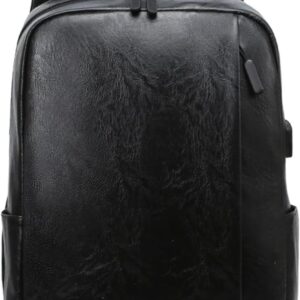 Black Shark Backpack,Large Capacity Backpack,Multi-Purpose Laptop Backpack Premium PU Leather Travel Outdoor Activities