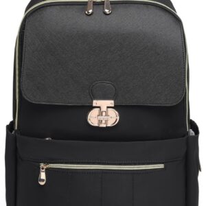 Slim Laptop Backpack Work Backpack for Women Fits 15.6 Inch Notebook, College Bookbag Computer Back Pack Purse Daypack Travel Bag, Lightweight & Waterproof (Black)