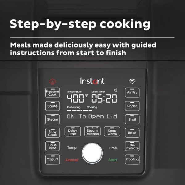 Instant Pot 6.5 Quart Duo Crisp Ultimate Lid with WIFI, 13-in-1 Air Fryer and Pressure Cooker Combo, Sauté, Slow Cook, Bake, Steam, Warm, Roast, Dehydrate, Sous Vide, & More, Includes App with Recipes - Image 4