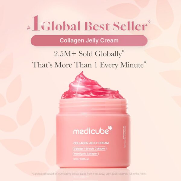 medicube Collagen Jelly Cream- Niacinamide & Freeze-Dried Hydrolyzed Collagen - Boosts skin's barrier hydration and gives 24h Glow & Lifted Look - Korean skincare (1.69 Fl Oz (Pack of 1)) - Image 5