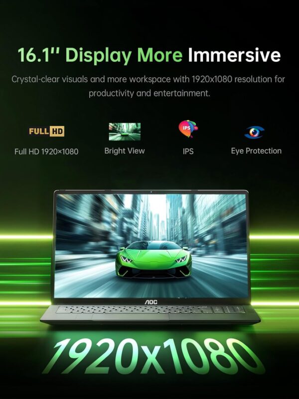 2025 AMD Laptop Computer with Ryzen 7 5700U (8C/16T, Up to 4.3GHz) Ryzen Laptop With Radeon RX Vega 8 Graphics Laptop 16GB RAM 512GB NVMe SSD, Win 11, 16.1 FHD Display, WiFi 6,53Wh Battery,HDMI,Webcam - Image 8