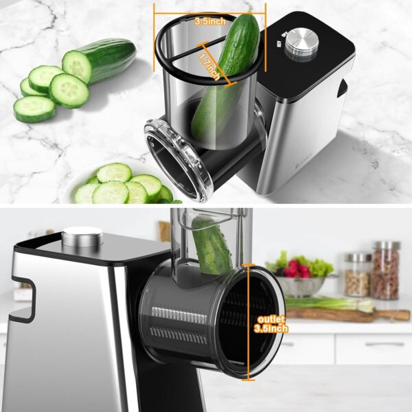 Electric Meat Grinder, Cheese Grater, 2800W Max Stainless Steel Veggie Shredder, Vegetable Cutter with 5 Slice Blades, 3 Grinding Plates, Sausage Stuffer & Kubbe Kit, for Home Kitchen Use - Image 3