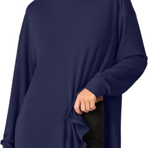 ANRABESS Women's Long Sleeve T shirts Oversized Casual Workout Tunic tops Athletic Gym Shirts Basic Tees 2025 Fall Outfits