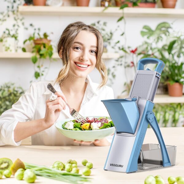 Safer Mandoline Food Slicer, Thickness Adjustable Vegetable Chopper, Onion Chopper Potato Slicer Tomato Cutter Dicer, Multifunctional Kithcen Food Fruit Chopper - Image 7