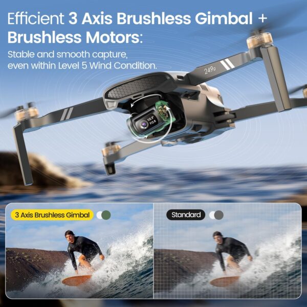 Holy Stone HS900 Drone with Camera for Adults, 3-Axis Gimbal, 8K Photo, 4K/30FPS Video, 20000Ft Transmission, AI Follow Me, Visual Tracking, Smart Return, QuickShots, Beginner-Friendly - Image 8