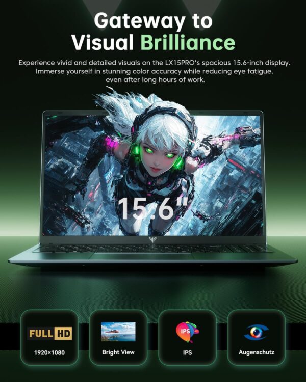 ACEMAGIC 2025 LX15Pro Laptop, Laptop Computer, AMD Ryzen-7 5700U(8C/16T, Up to 4.3GHz), 16GB RAM 512GB NVMe SSD, 15.6" FHD IPS Display, Windows 11 Laptop, WiFi 6 BT5.2, HDMI Type-C, Office/Home Laptop - Image 5