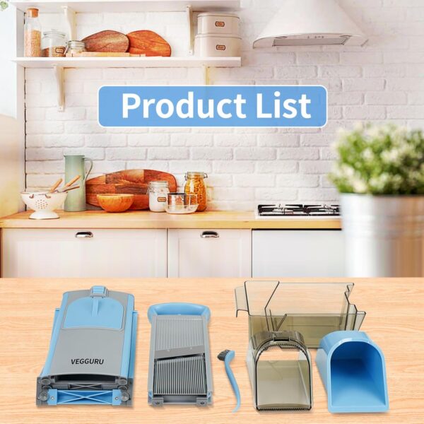 Safer Mandoline Food Slicer, Thickness Adjustable Vegetable Chopper, Onion Chopper Potato Slicer Tomato Cutter Dicer, Multifunctional Kithcen Food Fruit Chopper - Image 2