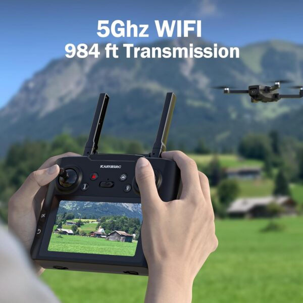 GPS Drone with Camera 4.5" LCD Screen Remote Control, FPV Drones with Professional with Auto Return Follow Me for Adult Beginner, GPS Brushless Drone Long Range Circle Fly,Carrying Case,32G SD Card - Image 6