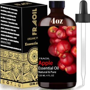 Apple Essential Oil, Apple Oil 4 Fl Oz 120ML for Diffuser Humidifier Yoga Cleaning DIY Candle Soap Making Perfume Gift for Women Essential Oils