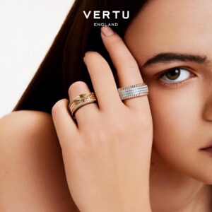 VERTU 925 Silver Smart Ring Collection, METASELF Wellness Tracker with Rotating Design - 24/7 Sleep/Heart Rate & Metabolic Trends (Stellar,size8)