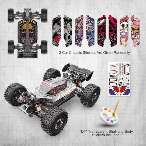Jetwood 1/16 Fast Brushless RC Cars for Adults, Max 42 mph High Speed Remote Control Car for Boys, Electric RTR Race RC Truck, Oil-Filled Shocks RC Buggy, Offroad All Terrian JC16EP with 2 Lipo - Image 2