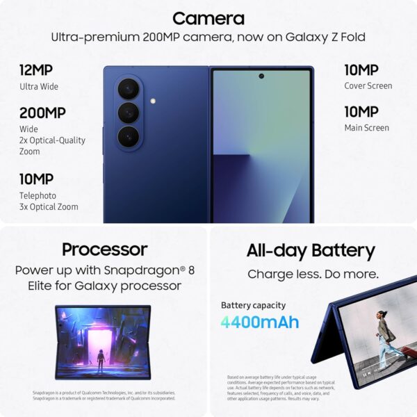 Samsung Galaxy Z Fold7 Cell Phone, 512GB AI Smartphone, Unlocked Android, AI Photo Edits, Large Screen, Long Battery Life, 2025, US 1 Yr Manufacturer Warranty, JetBlack - Image 7