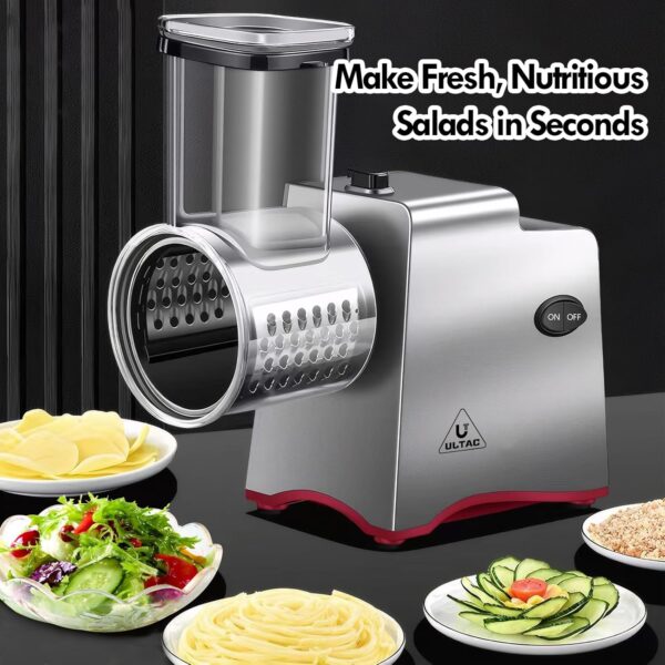 Electric Cheese Grater,Electric Cheese Grater for Block Cheese with 7 Different Shapes of Blades, 250W Electric Slicer Shredder, Electric Salad Machine for Cheeses, Fruits, Vegetables - Image 7