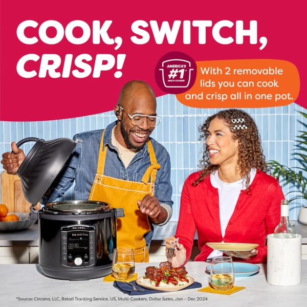 Instant Pot Pro Crisp 11-in-1 Air Fryer and Electric Pressure Cooker Combo with Multicooker Lids that Air Fries, Steams, Slow Cooks, Sautés, Dehydrates, & More, Free App With Over 800 Recipes, 8 Quart - Image 9