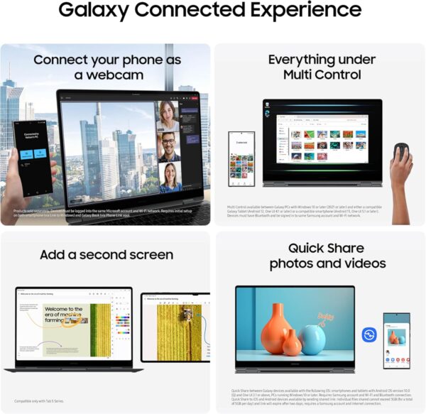 Samsung 16” Galaxy Book5 Pro 360 Copilot+ PC, AI Computer, Intel Core 7 Ultra Processor, 3K AMOLED (2880x1800) Touchscreen, S Pen,120Hz, Dolby Atmos, Student Laptop, Lightweight, All-Day Battery Life - Image 4
