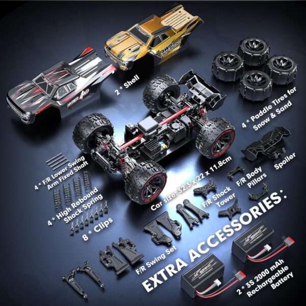 HYPER GO 14210 H14BM V3 1/14 Brushless RC Cars for Adults Fast 50 mph, RC Trucks 4X4 Offroad Waterproof, Electric Powered High Speed RC Car, Fast Extreme RC Truggy with 3S Battery for Snow Sand - Image 2