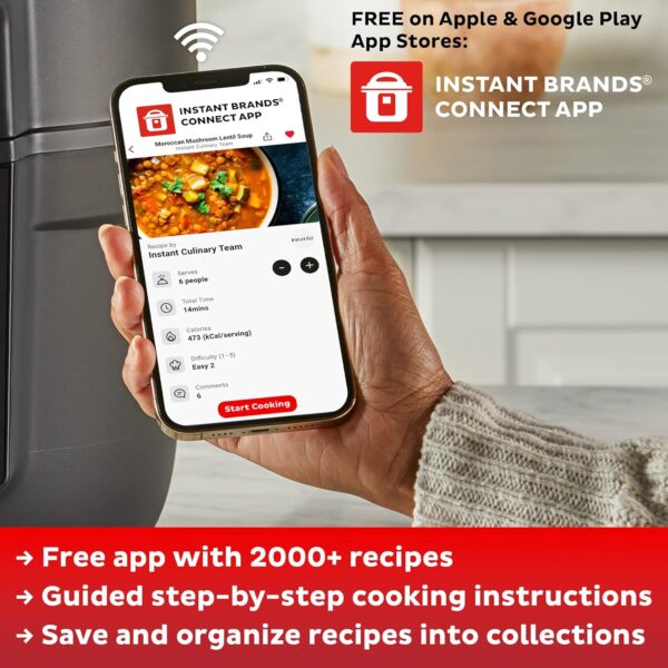 Instant Pot Pro Crisp 11-in-1 Air Fryer and Electric Pressure Cooker Combo with Multicooker Lids that Air Fries, Steams, Slow Cooks, Sautés, Dehydrates, & More, Free App With Over 800 Recipes, 8 Quart - Image 4
