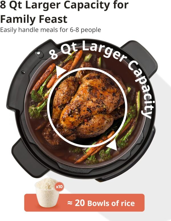 COMFEE’ 16 in 1 Electric Pressure Cooker Instant Multi Cooker Olla de Presion Non-Stick Pot Yogurt Maker Rice Cooker Slow Cooker Sauté Steamer 8 Quarts for Family Feast - Image 6