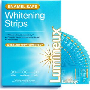 Lumineux Teeth Whitening Strips 21 Treatments – Peroxide Free - Enamel Safe for Whiter Teeth - Whitening Without The Sensitivity - Dentist Formulated - Sensitivity