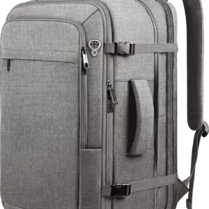 50L Travel Laptop Backpack, Extra Large Backpack, Laptop Backpack for Men, Water Resistant TSA Airline Approved Business Work 17.3 Computer Bag, Grey