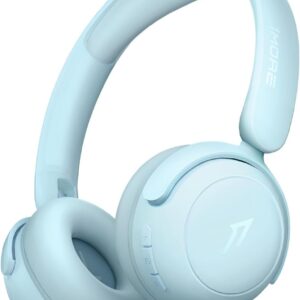 1MORE HQ20 Wireless On-Ear Headphones with Microphone, 85dB Safe Volume, 65H Playtime, Lightweight Foldable Bluetooth Headphones for School/Travel, Android and iOS Compatible, Blue