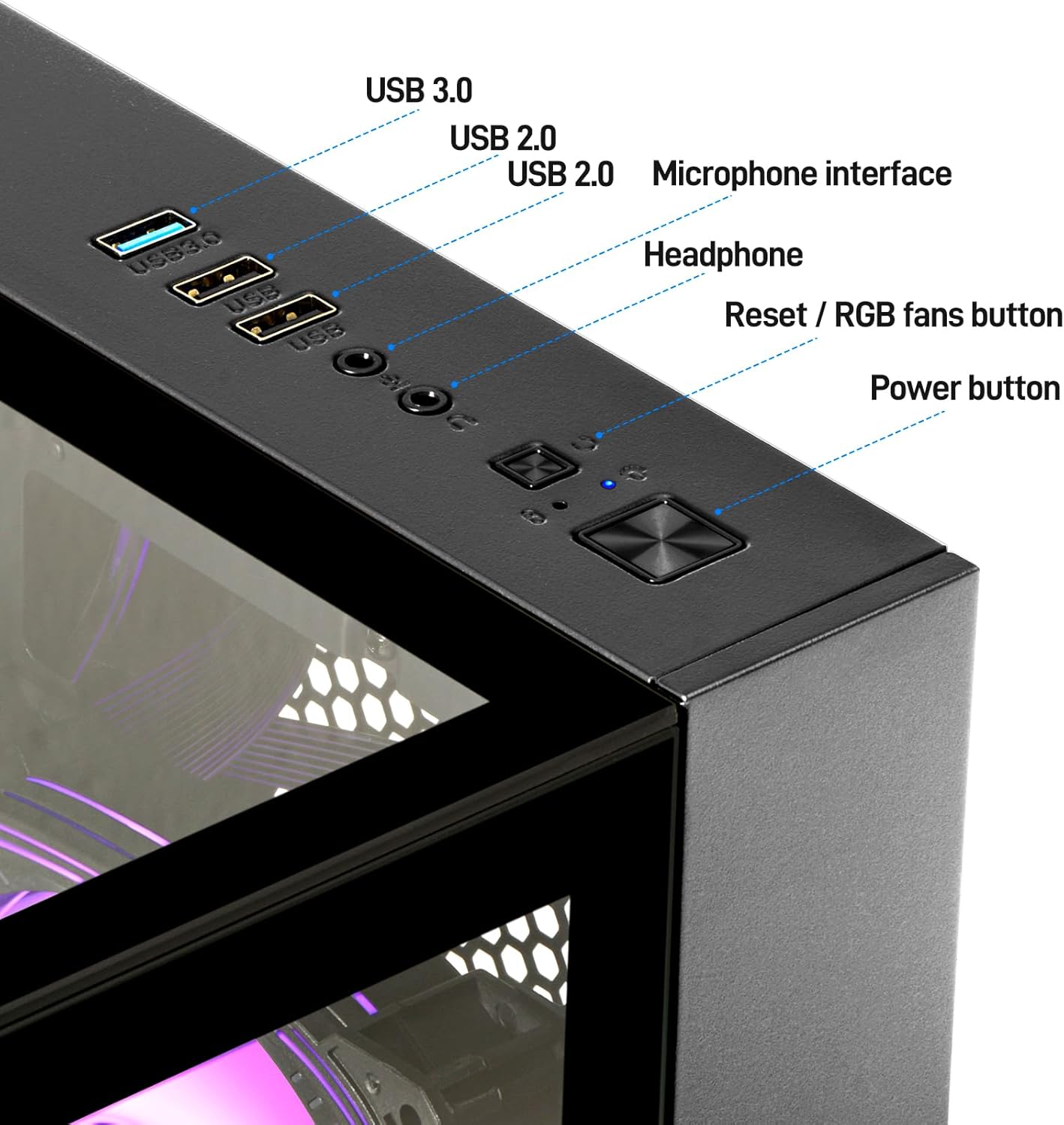 LXZ Gaming PC Desktop Ryzen 7 8700F | 32GB DDR5 RAM | GeForce RTX 5060 8GB | High-Performance Gaming & Design Computer, Black Tower PC - Image 8